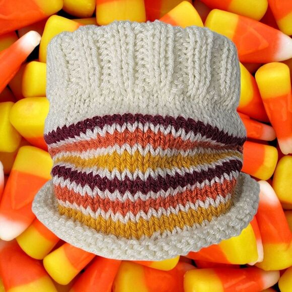 🍁 Gold Orange Burgandy & Cream Crochet Knit Handmade Neck Warmer Gaiter - Picture 1 of 11